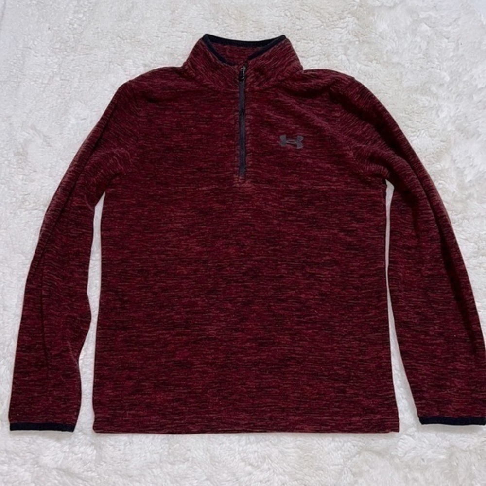 Under Armour fleece pullover boys size medium maroon and black